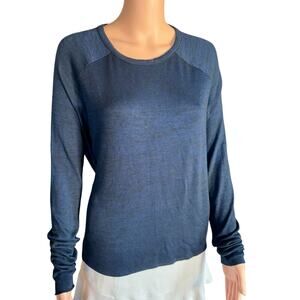 Rag & Bone Size S M L Dk Blue Heather Long Sleeve Sweater Lightweight Oversized